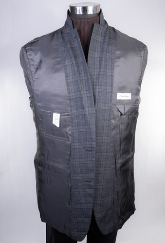 Calvin Klein Herren Zwei Knopf Kariert Blazer Wolle Sport Mantel Jacke Größe 42XL - Bild 9 von 13