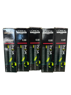 5X L Oreal Professional Paris INOA Hair Color 6.66 Carmilane Permanent Dye 2.1oz