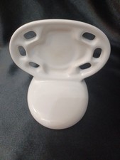 Porcelain Bathroom Toothbrush/Cup Holder Wall Mount One Piece White Ivory MCM