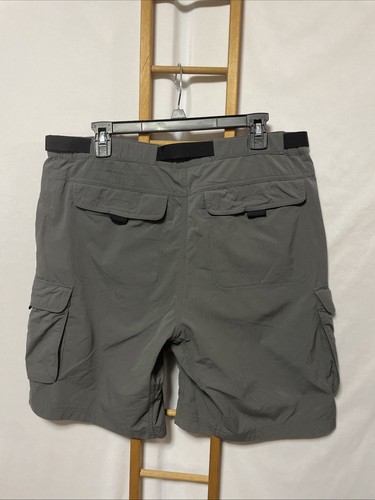 Eastern Mountain Sports Size 36 Gray Nylon Shorts Black Belt Hiking Camping - Picture 4 of 4