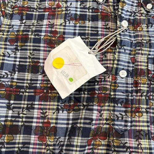 Engineered Garments Short Sleeve Shirt Retro Size Small Floral Plaid - Picture 10 of 19