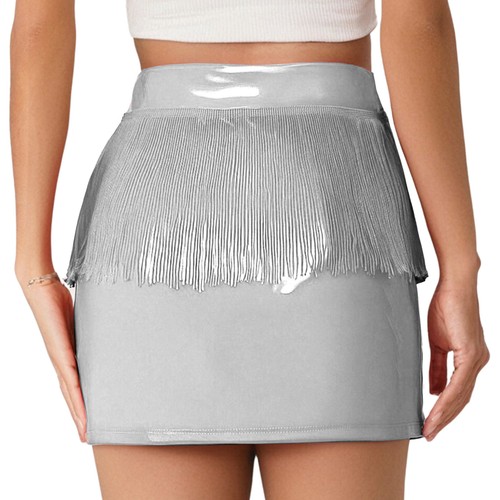 Minifalda de PU para mujer fiesta cintura baja en forma de V faldas ceñidas al cuerpo club nocturno baile - Imagen 28 de 58