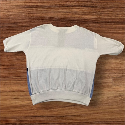 Jordana Maritim Strick Top Gestreift Boot Applikation Hergestellt in den USA Kurzarm Größe S - Bild 8 von 9