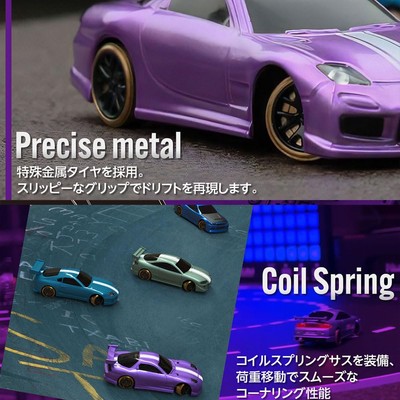 ホビーラジコン ks RC Car 1/76 On-Road Car Turbo Racing C61 Purple RTR 2DW 2.4