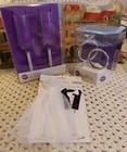 Wilton Wedding Set - Irredescent Toasting Glasses, Formal Wear, Cake Topper NIB