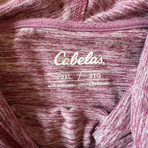 Cabelas Womens MauvePink Long Sleeve Pullover Hooded Size XL "Venture Outside" - Picture 5 of 6