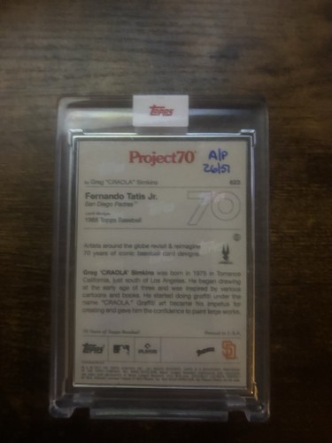 2021 Topps Project 70 Greg "CRAOLA" Simkins Fernando Tatís Jr 1988 Topps - Picture 2 of 2