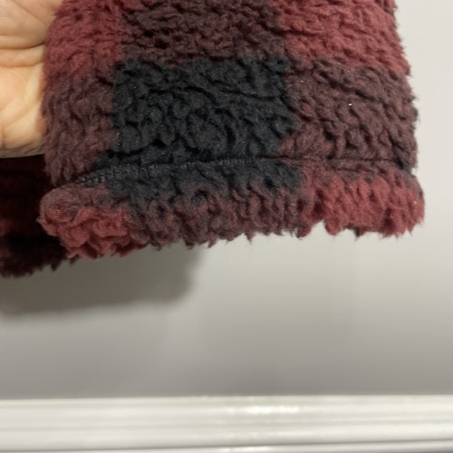 Home Free Men’s Red Black Fuzzy Sherpa Fleece Pullover Sz L Cozy Outdoor Cabin - Picture 8 of 17