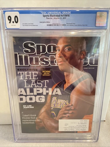 SPORTS ILLUSTRATED KOBE BRYANT CGC 9.0 OCTOBER 21, 2013 LAST APLHA DOG COVER KEY