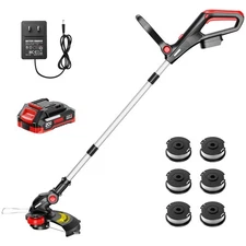 20V Cordless String Trimmer 12-Inch Trimmer and Edger with Auto Line Feed, El...