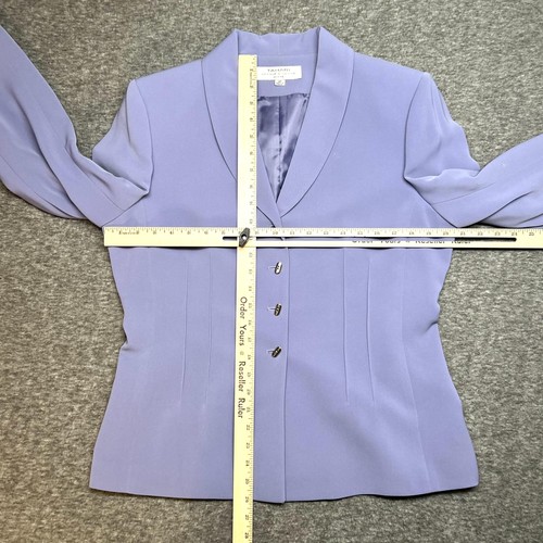 Vtg Tahari Arthur S. Levine Suit Womens 12P Lavender Shawl Collar 2 Piece Class - Picture 9 of 22