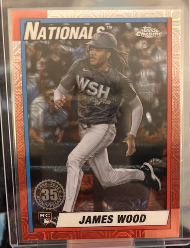 JAMES WOOD RC Rifrattore Mojo 1990 35° 2025 Topps Serie 1 T90C-55 Nazionali - Foto 1 di 2