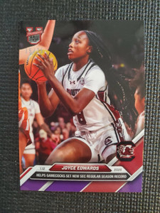 Joyce Edwards Gamecocks 2024-25 Bowman U NOW Basketball 45 Purple Parallel 15/25