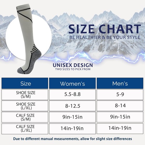8 Pairs Compression Socks for Men & Women 20-30 mmHg Knee High Nurse Pregnant... - Picture 2 of 6