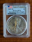 2022 W Burnished American Silver Eagle PCGS SP70 MILK SPOTS