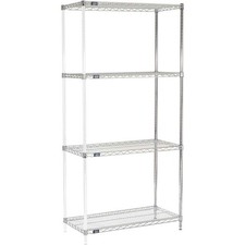 Nexel 5 Tier Chrome Wire Shelving Add-On Unit 48"W x 18"D x 86"H