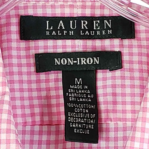 Polo Ralph Lauren LRL Shirt Women’s Size Medium M Pink Gingham Button Down - Picture 8 of 10