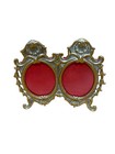 Art Nouveau Vintage 1920s Double Oval Brass Ormolu Picture Photo Frame