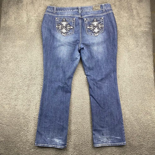 Jeans ZCO Premium Mujer 18W Azul Denim Bolsillos Embellecidos Bootcut Jeans - Imagen 10 de 13
