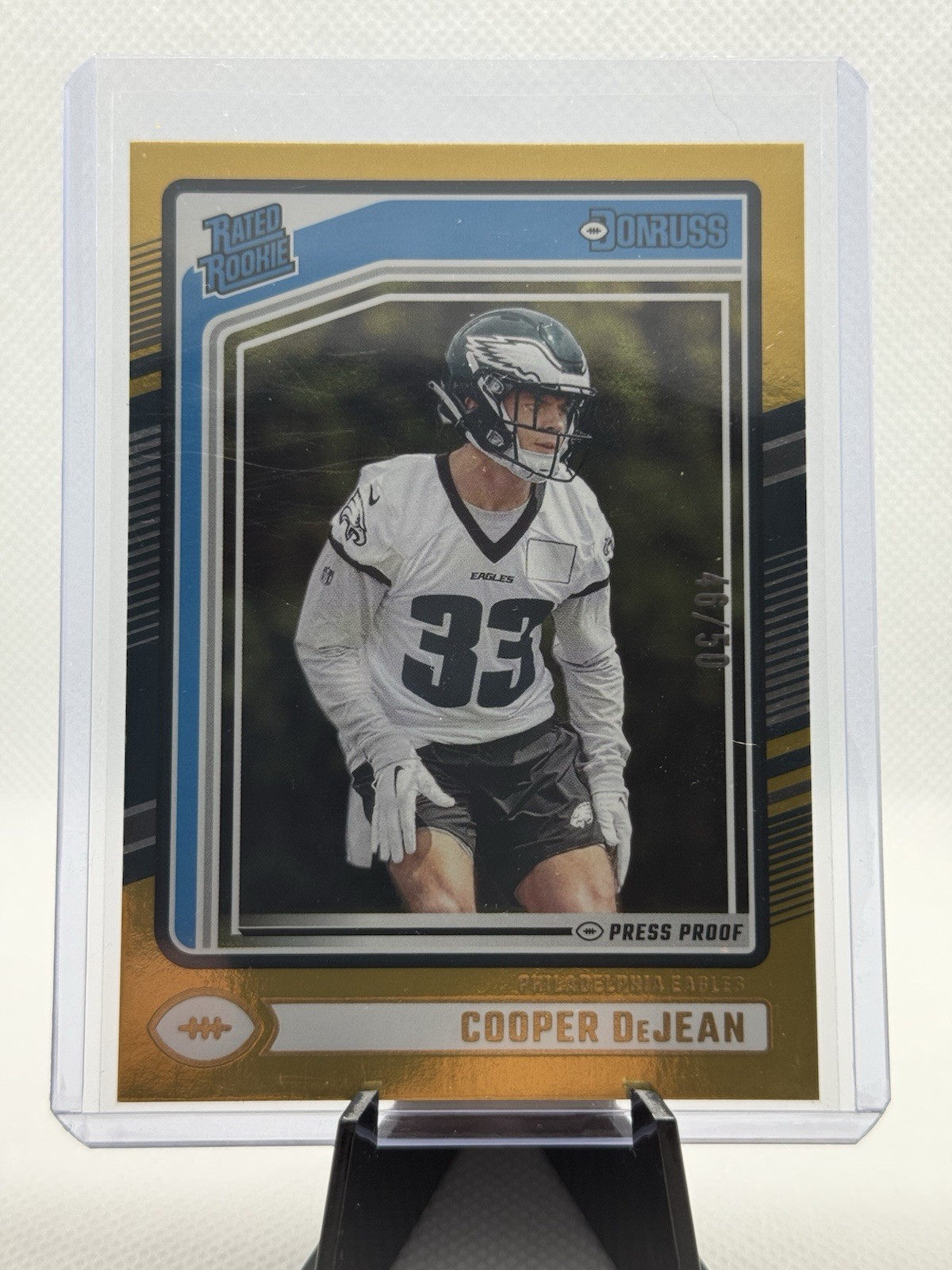 2024 Panini Donruss - Rated Rookie Cooper DeJean #305 Press Proof Gold (RC) /50