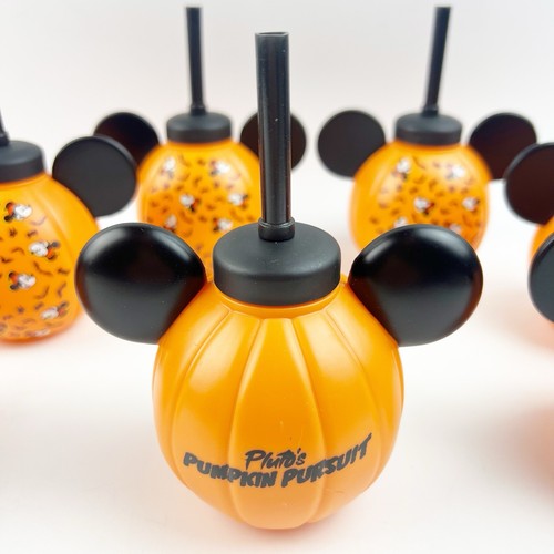 8 New Disney Mickey Minnie Halloween Pluto Pursuit Pumpkin Sipper Cup 3.75” - Picture 5 of 8