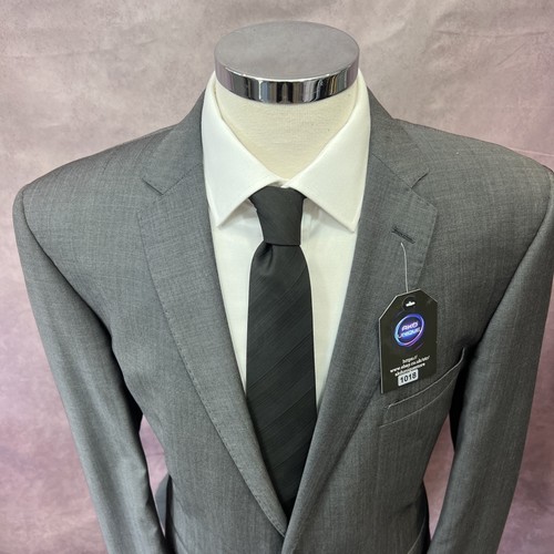 BLAZER Grey Modern 100% Pure Wool Reg Fit 2 Piece Suit C44S W36 L30 - Picture 7 of 20