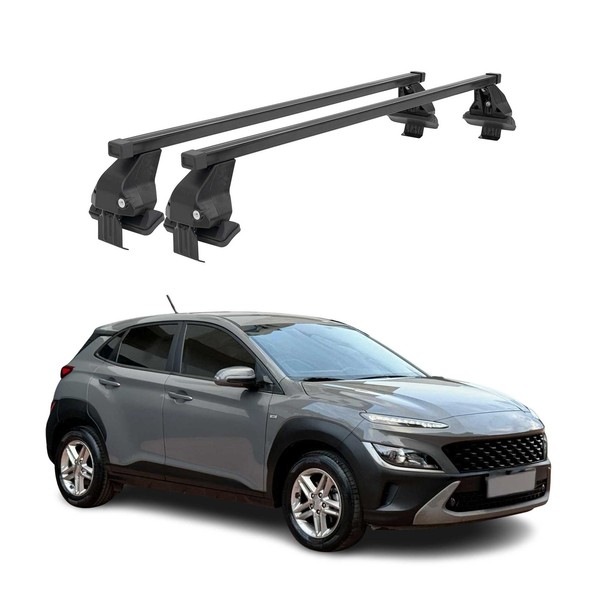 Menabo DachträGer GrundtäGer FüR Hyundai Kona I 2018-2023 50Kg Stahl Schwarz 2X-image