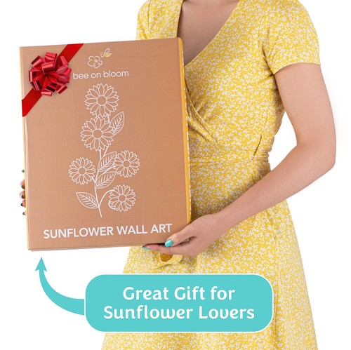 Metal Sunflower Wall Decor 25 Inches for Indoors and Outdoors | Perfect Sunflowe - Picture 5 of 7