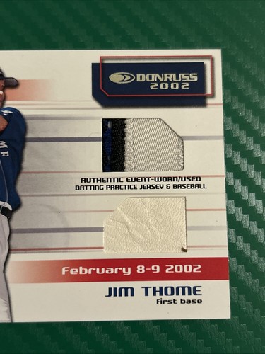 2002 Donruss Big League Challenge Materials Jim Thome Jersey And Ball Game Used - Picture 2 of 4