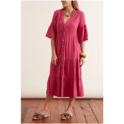 Xirena Kendall Midi Dress in Lipstick Pink Small - Bild 1 von 13