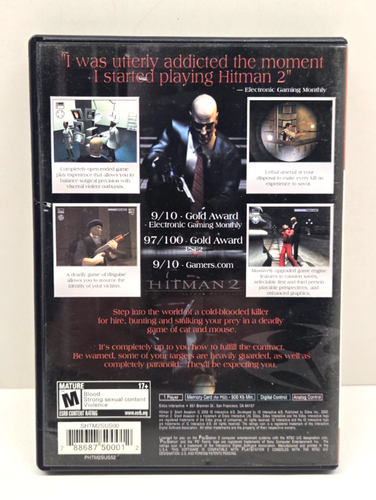 Hitman 2 Silent Assassin (Sony PlayStation 2) CIB con tarjeta de registro - Probado - Imagen 3 de 3