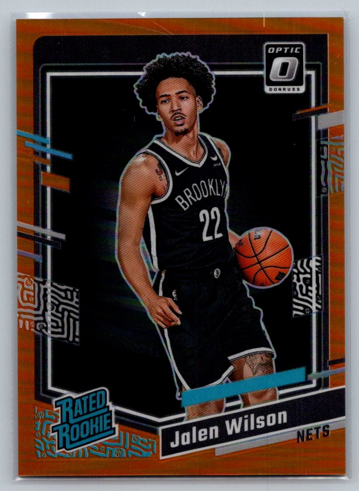 2023 Panini Donruss Optic Jalen Wilson Orange Prizm /199 #206 Rated Rookie Nets
