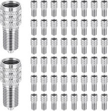 50 Pcs Double Seal Valve Stem Caps, Inflate Flow Through Tire Cap... 