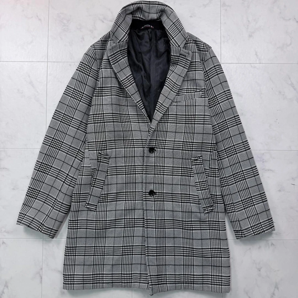 Casaco longo BEAMS HEART Glen Check Chester tamanho G - Imagem 2 de 4