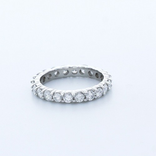 2 CTW I VS2 Round Cut Natural Certified Diamonds 18k Gold Classic Eternity Ring - Picture 4 of 13
