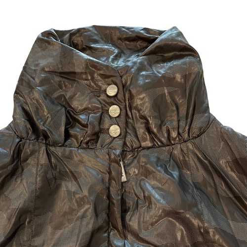 Chaqueta Skunkfunk Eriztan Mujer Talla 3 Marrón Metálico Geométrico Camuflaje Puffer Capucha - Imagen 12 de 13
