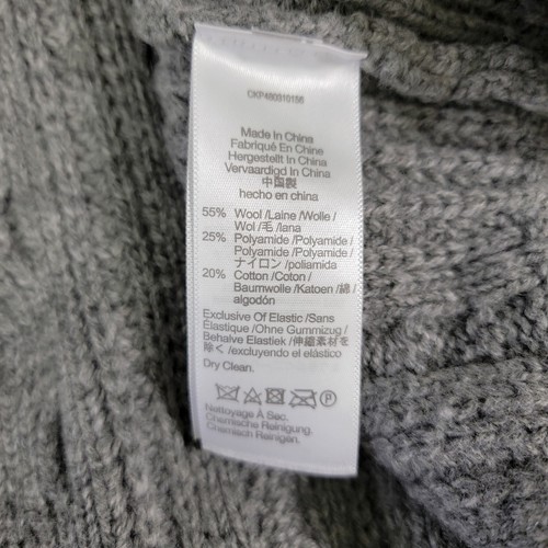 Madewell Gray Chunky Cable Knit Sweater Round Neck Preppy Cozy Size Small  - Picture 6 of 8