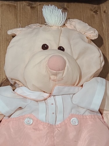 Fisher Price Vintage 1986 PUFFALUMP Peach Bear Cub #8006 W/ Outfit 17" - Bild 2 von 8