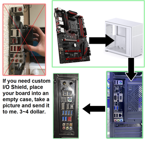 Colorful X570M Gaming Frozen I/O Shield, 3D Printed, Black/White, IO Backplate - Picture 5 of 6