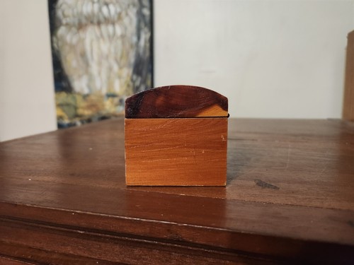 Vintage Wooden Treasure Chest - Dome Top - Hinged with Latch - Made in USA - Picture 3 of 8