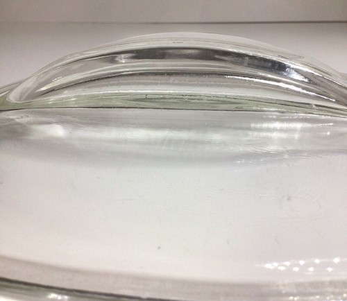 Square Glass Lid Cover With Fin Handle Clear 7 1/4 Inch Vtg - Picture 18 of 20