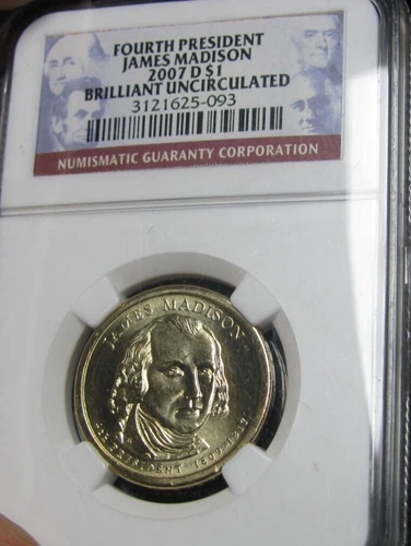 2007-D Presidential Dollar James Madison NGC Slabbed --- #509A