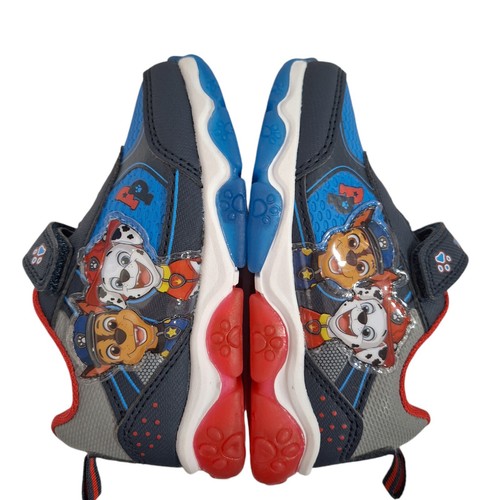 Paw Patrol Toddler Boys Light up Sneakers Size 7 Blue Slip on Lightweight Shoes - Picture 2 of 15