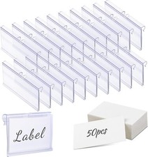 Meetory 100 Pack Clear Label Holders For Wire Shelves Durable Organization