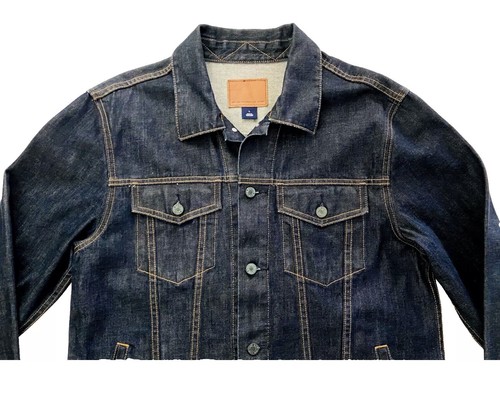 The Gap Est 1969 Denim Blue Biker Trucker Jacket Large - Picture 3 of 9