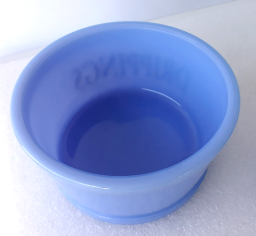 Moser Delphite Blue Milk Glass Retro DRIPPINGS Bowl With Lid ~ Nice - 第 5/9 張圖片