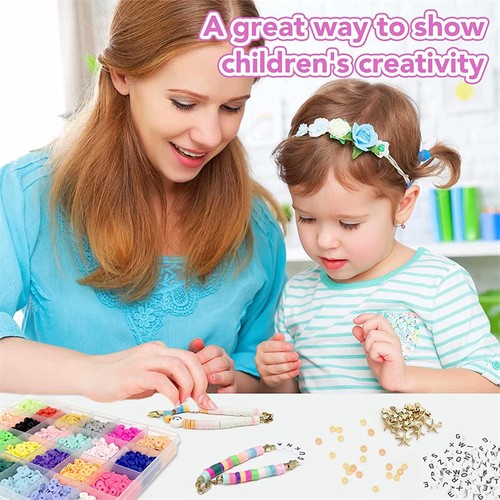 Bracelet Making Kit, Clay Beads Preppy Jewellery Making Kit, Set Of 5546+ Pcs - Picture 7 of 17
