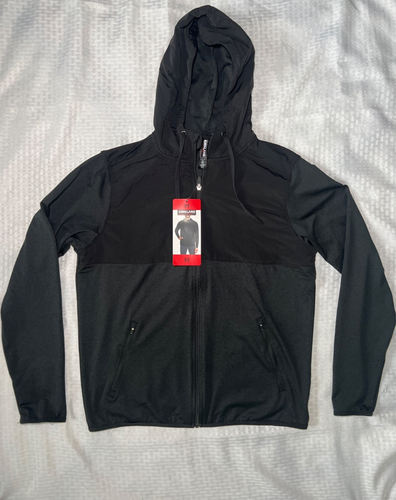 New! Kirkland Mens Black Mixed Media Jacket Sz Med Free Shipping! - Picture 1 of 3