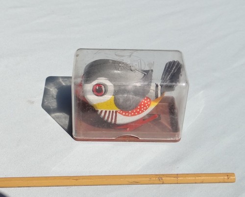 Vintage 1960s Lehmann West Germany Wind Up Lu LI 943 Bird Tin Toy Fact Box & Key - Picture 12 of 16