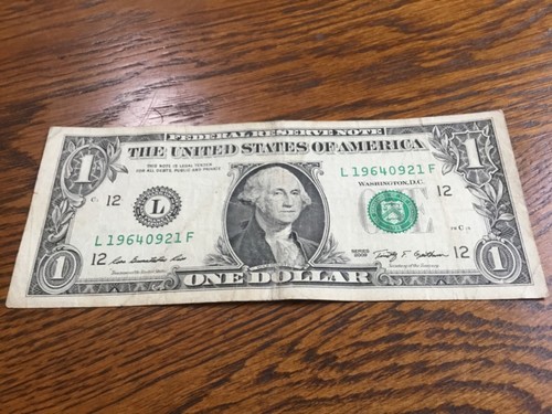 FANCY SERIAL NUMBER $1 DOLLAR BILL / BIRTHDAY / AUG. 21, 1964 / 2009 FT WORTH - Picture 3 of 4